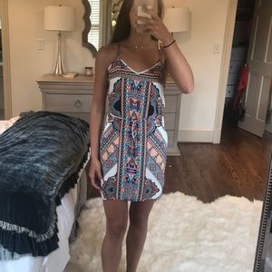 GLAM small spaghetti strap patterned dress